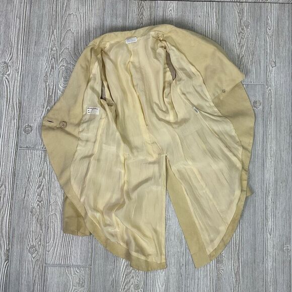 Brunello Cucinelli Vera Pelle Asymmetric Draped Leather Blazer Jacket Italian Si - Picture 12 of 14